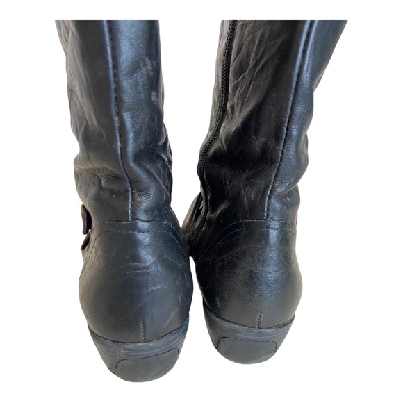 DorKing By Fluchos - Black leather Flat Dress/Biker Boot - 9 - Picture 10 of 12